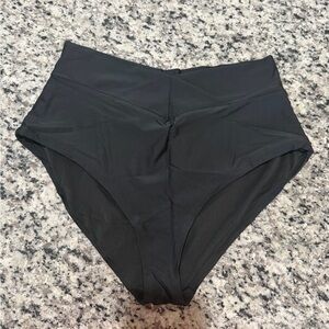 Aerie Black High-Waisted Swim Bottoms